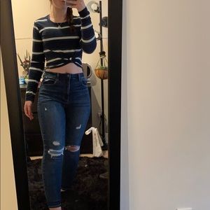 Long sleeve shirt and Jeans!